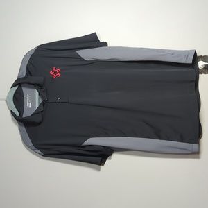 Nike Golf Dri Fit Men's Black Grey Vented Polo Size XL